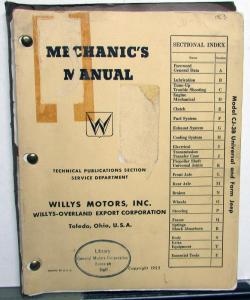 1953 1954 Willys Jeep CJ-3B Universal & Farm Jeep Mechanic Service Shop Manual