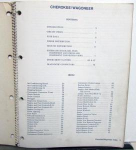 1987 Jeep Cherokee Wagoneer 70 Series Electrical Wiring Troubleshooting Manual