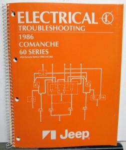 1986 Jeep Comanche 60 Series Electrical Wiring Troubleshooting Shop Manual Orig