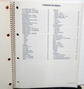 1986 Jeep Comanche 60 Series Electrical Wiring Troubleshooting Shop Manual Orig