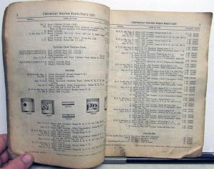 1916-1928 Chevrolet Dealer Four Cylinder Models Master Parts Price List Book