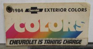 1984 Chevrolet Dealer Passenger Car Salesmen Pocket Paint Chip Colors Samples
