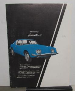 1969 Avanti II Dealer Sales Brochure Features Option Specifications