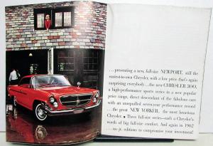 1962 Chrysler 300 Newport New Yorker Sales Brochure Color Original