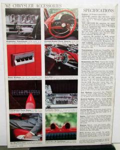 1962 Chrysler 300 Newport New Yorker Sales Brochure Color Original