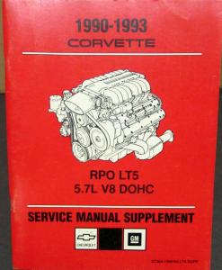 Original 1990 1991 1992 1993 Chevrolet Corvette RPO LT5 Engine Service Manual