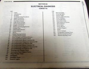 1987 Chevrolet Corvette Electrical Diagnosis Service Shop Manual Supplement