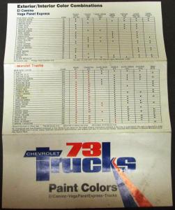 1973 Chevrolet El Camino Pickup Truck Dealer Exterior Color Paint Chip Original