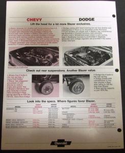 Original 1974 Chevrolet Truck Dealer Sales Brochure Blazer VS Dodge Ramcharger