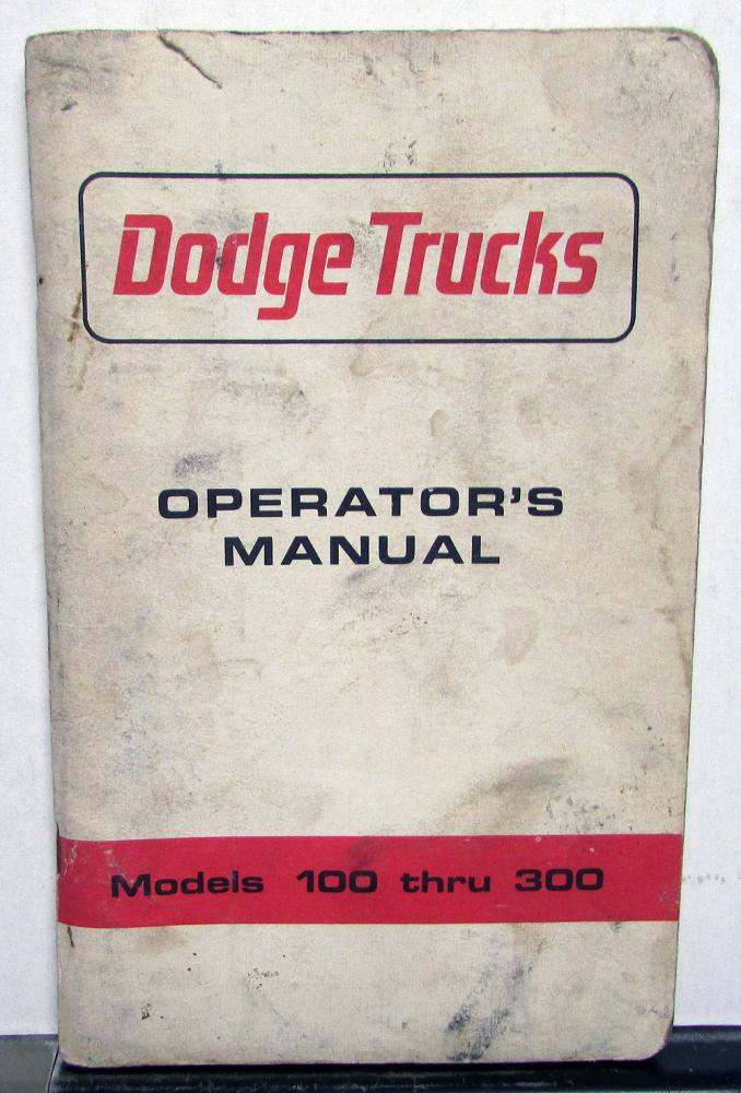 1965 Dodge Truck Owners Manual Models 100 thru 300 Used Original