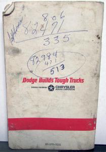 1965 Dodge Truck Owners Manual Models 100 thru 300 Used Original