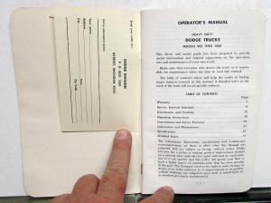 1966 Dodge Truck Owners Manual Models 800 thru 1000 Used Original