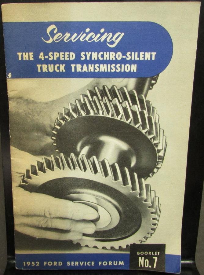 1952 Ford Truck Service Repair Book No 7 For Syncro Silent