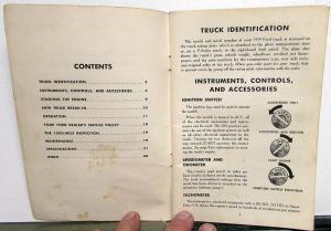 1959 Ford Truck Operators Owners Manual Pickup Original Care & Operation