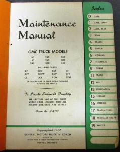 Original 1941 GMC Truck Dealer Service Shop Manual 100 thru 450 Models Repair