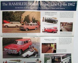 1962 AMC Rambler American Classic Ambassador Station Wagons Sales Brochure