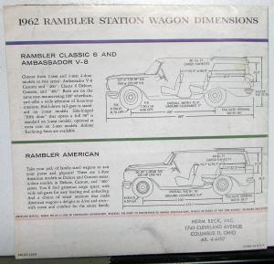 1962 AMC Rambler American Classic Ambassador Station Wagons Sales Brochure