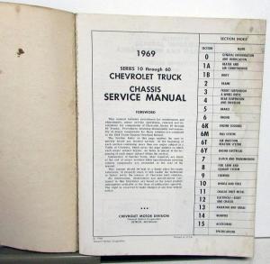 1969 Chevrolet Truck Dealer Service Shop Chassis Manual Pickup 10-60 Repair