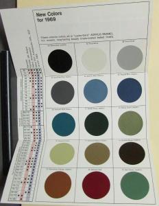 1969 AMC Ambassador Rebel Javelin Rambler AMX Paint Chips Sales Brochure