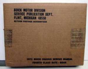 NOS 1971 Buick Chassis Service Shop Manual GS 455 Skylark Riviera LeSabre Orig