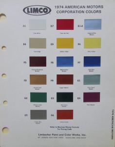 1974 American Motors AMC LIMCO Paint Chips