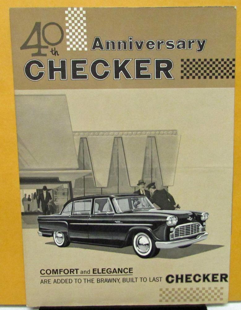 1962 40th Anniv Checker Taxi Superba Marathon Sales Brochure