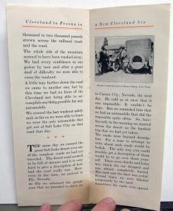 1919 1920 Cleveland Six Auto From Cleveland To Fresno Sales Brochure Original