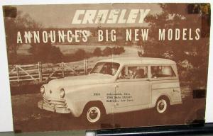 1949 Crosley Car Announces Big New Models Sales Brochure ORIGINAL Brown Tones