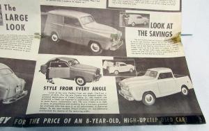 1949 Crosley Car Announces Big New Models Sales Brochure ORIGINAL Brown Tones