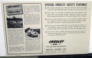 1951 Crosley Car New Models Sales Brochure Folder ORIGINAL