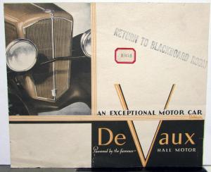 1931 De Vaux Sedan Coupe Sales Brochure ORIGINAL