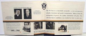 1931 De Vaux Sedan Coupe Sales Brochure ORIGINAL