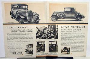 1931 De Vaux Sedan Coupe Sales Brochure ORIGINAL