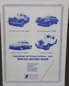 1989 1990 Fiberfab Replica Buying Guide Original Sales Brochure