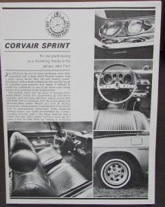 1964 1965 1966 1967 1968 Fitch Corvair Sprint Car and Driver Reprint Article