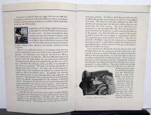 1924 Franklin Car New York to Chicago Road Trip Sales Brochure Original