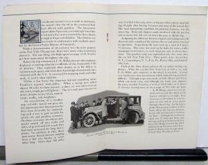 1924 Franklin Car New York to Chicago Road Trip Sales Brochure Original