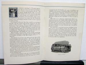 1924 Franklin Car New York to Chicago Road Trip Sales Brochure Original