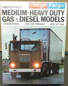 Original 1972 Dodge Fargo Canadian Truck Dealer Sales Brochure Medium H/D