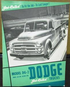 Original 1952 Dodge Canadian Truck Dealer Sales Brochure DG-2 Models Pickup