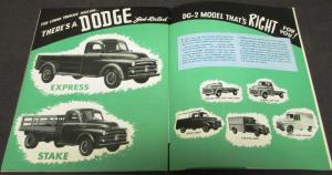 Original 1952 Dodge Canadian Truck Dealer Sales Brochure DG-2 Models Pickup