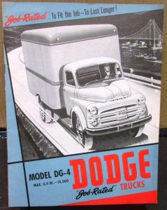 Original 1952 Dodge Canadian Truck Dealer Sales Brochure DG-4 Models