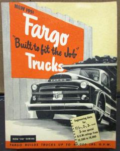 Original 1951 Dodge Fargo Canadian Truck Dealer Brochure 11/2, 2, 3 Ton