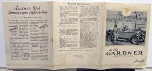 1927 Gardner Eight In Line Series 80 Automobile Sales Brochure Leaflet Original