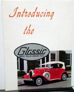 1966 Glassic Classic Model A Sport Phaeton Sales Brochure Folder Original