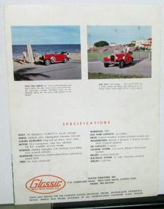 1966 Glassic Classic Model A Sport Phaeton Sales Brochure Folder Original