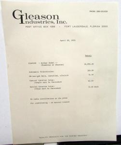 1966 Glassic Reproduction Model A Vintage Car Sales Brochure Folder Price List