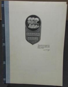 1928 Graham Paige Models 610 619 & 629 Sales Brochure & 6 Data Sheets Originals