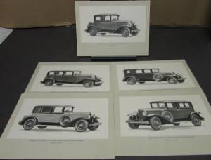 1928 Graham Paige Models 610 619 & 629 Sales Brochure & 6 Data Sheets Originals