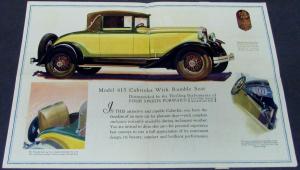 1929 Graham Paige Model 615 Cabriolet Sedan Color Sales Brochure MAILER